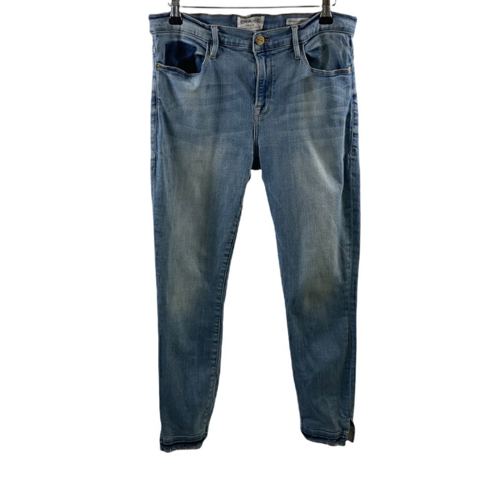 Frame Le Skinny de Jeanne Crop Distressed Jeans Size 32